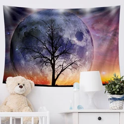 Tapestries Moon Psychedelic Macrame Wall Hanging Room Decor Hippie Carpet Witchcraft Beach Blanket Home Decoration Yoga Mat