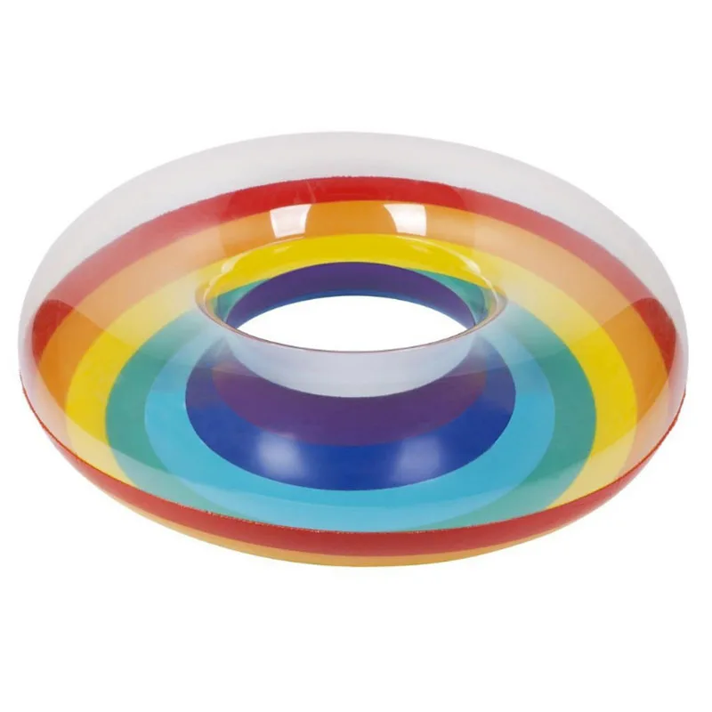 

Water Sports Outdoor Swimming Ring Inflatable Rainbow Swim Ring Adult Fruit Lifebuoy Inflatable Sailing Floating pool Toy