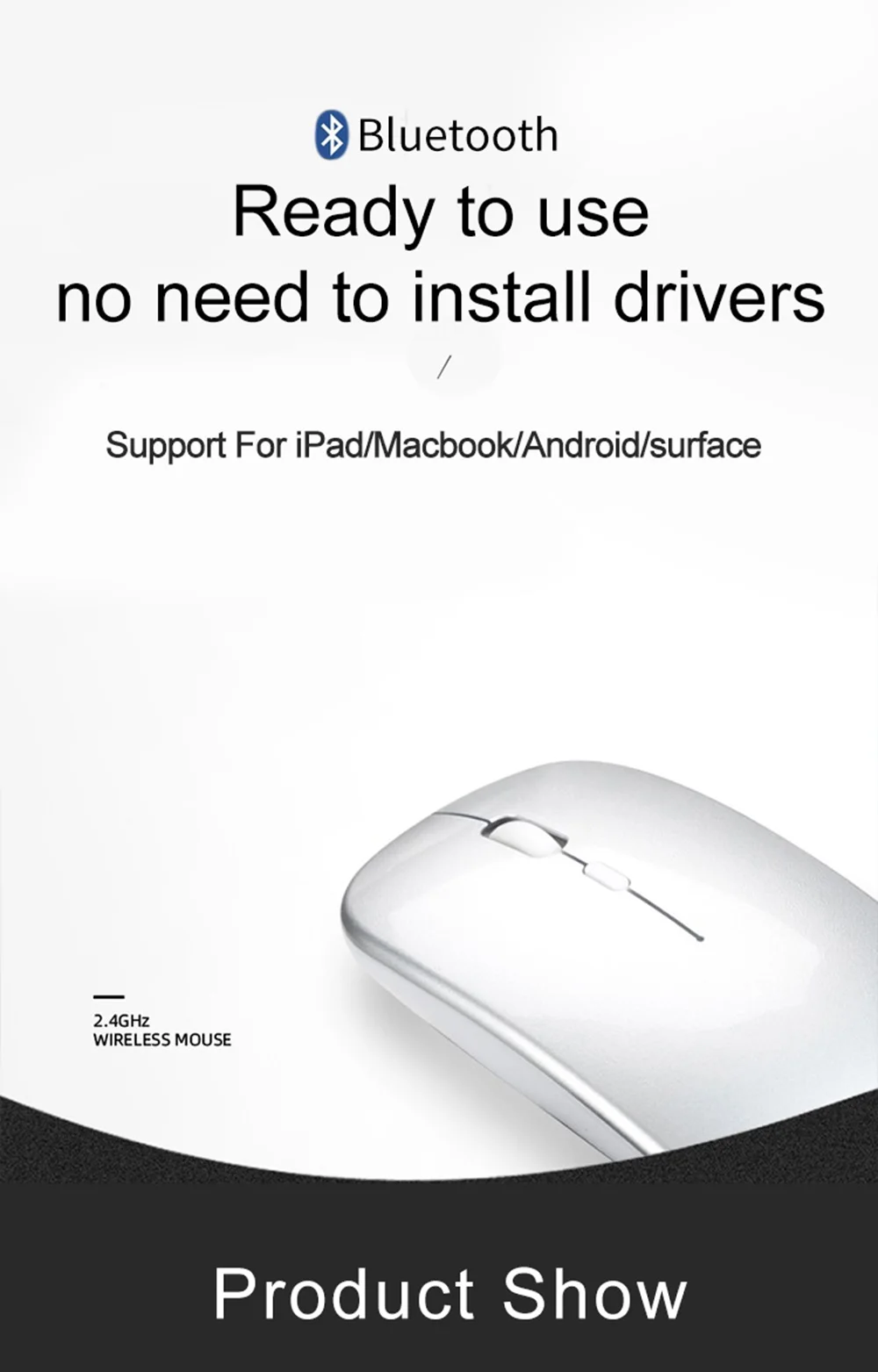 4,0 Беспроводная мышь для iPad Pro 11 12,9 10,5 Air 3 9,7 дюймов планшеты Bluetooth тихий геймер мышь для подзарядки