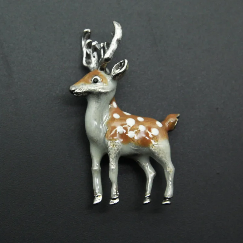 

Vintage Enamel Elk Deer Brooch For Women Fashion Jewelry Accessory Gift