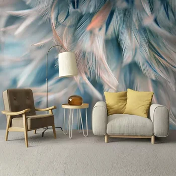 

Custom Mural Wallpaper 3D Color Feather Fresco Living Room Bedroom Home Decor Backdrop Wall Painting Modern Art Papel De Parede