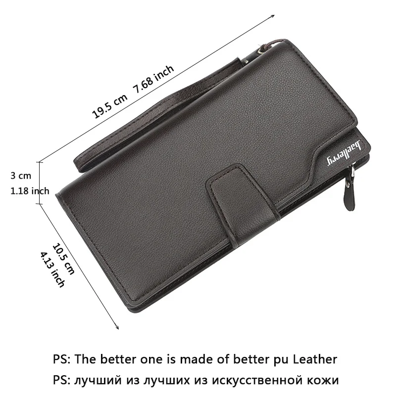 2020 Card Holder Men Wallets Business PU Leather Long Design Quality Fashion Casual Men Purse Zipper Multi-function Wallets 5