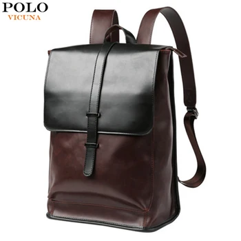 

VICUNA POLO Vintage Patchwork Pattern Mens Backpack Bag Fashion Travel Leather Backpack For Man Rucksack bolsos para mujer