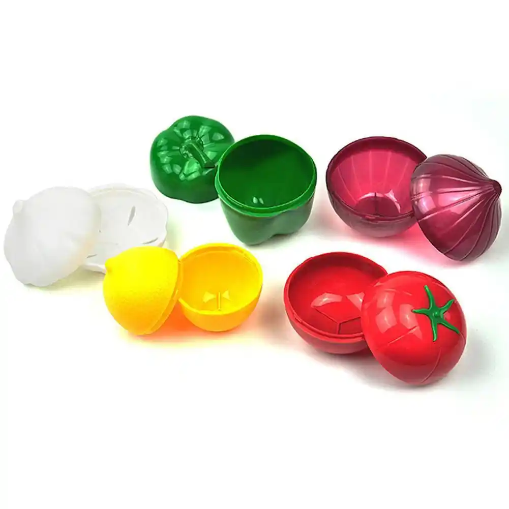 6pc Kitchen Food Crisper Vegetable Containers Tomato Lemon Fresh Storage Box Top