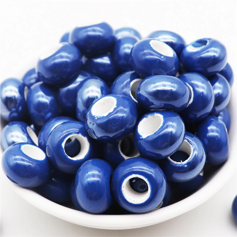 

10pcs Large Hole European Beads Charms Murano Spacer Bead fit Pandora Bracelet Bangle Pendants Necklaces for DIY Jewelry Making