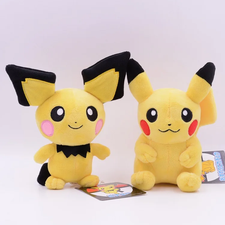 20CM Pokemon Pikachu Anime Plush Figure Kawaii Pikachu Juvenile Version Evolution Toy Hobby Collection Doll Gift for Girl gcd 1 64 lc60 diecast model car collection limited edition hobby toy car