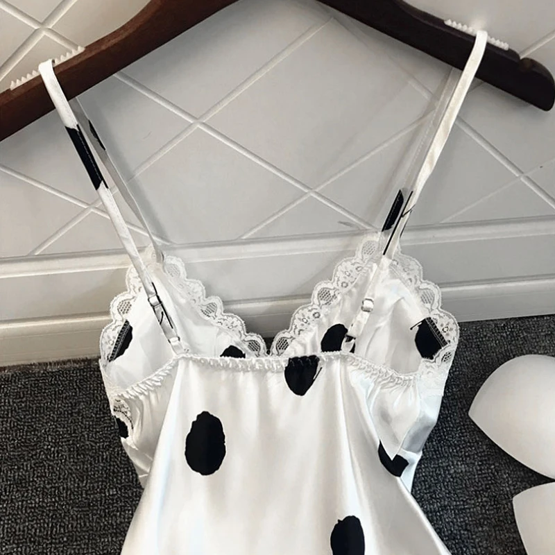 Nightgown 2021 Summer Night Dress Women Print Sleepshirts Nightie Nightdress Sleepwear Silk домашняя одежда женская