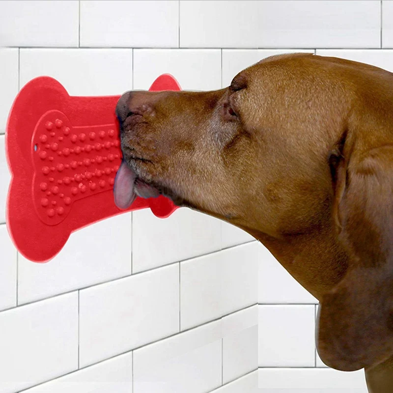 Настенное крепление, собачья кость, поднос для медленного кормления, банный Бадди для собак, коврик для лизывания, креативная переносная пластина, для домашних животных, для ванны, фиксированное всасывание, для ухода за волосами