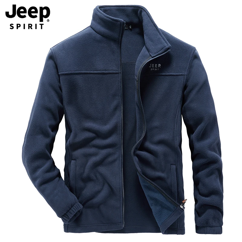 JEEP SPIRIT Осенняя мужская куртка флисовая теплая куртка мужская Повседневная ветровка с воротником-стойкой мужские куртки и пальто chaqueta hombre