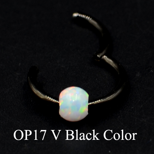 1Piece G23 18g&16gTitanium Opal Segment Hinged Ring Septum Nose Clicker Piercing Nose Lip Earrings Helix Nose Piercing