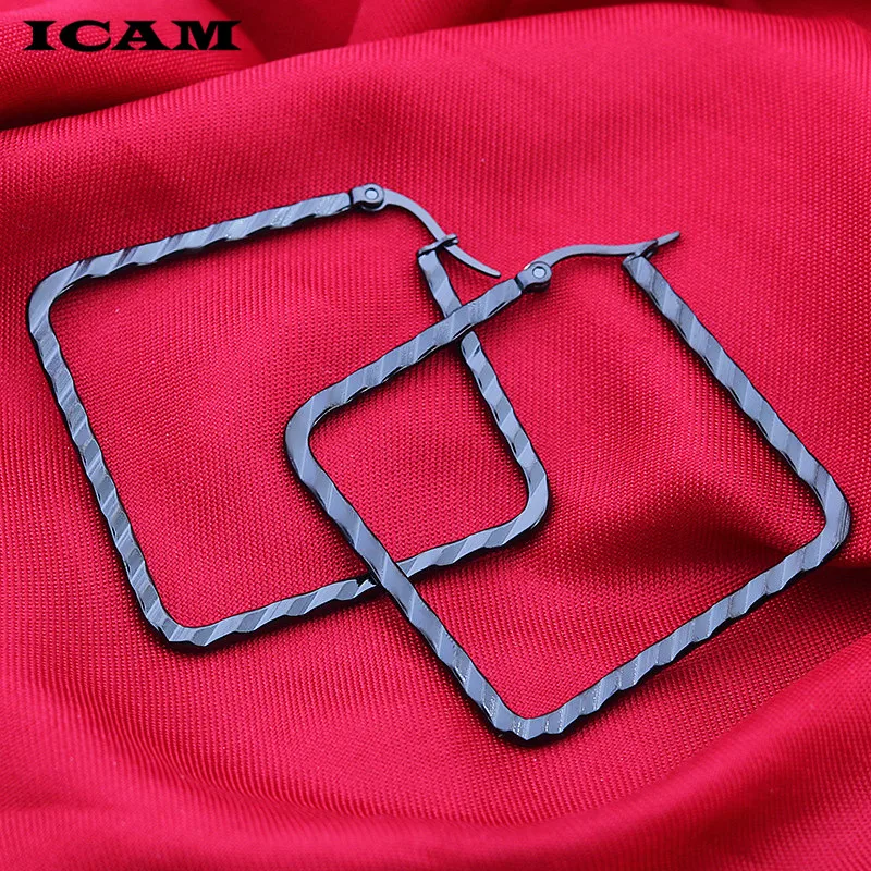 ICAM Новые квадратные серьги-кольца для женщин модные ювелирные изделия пендиентс Boho большие геометрические Простые Вечерние Эффектные серьги под вечернее платье
