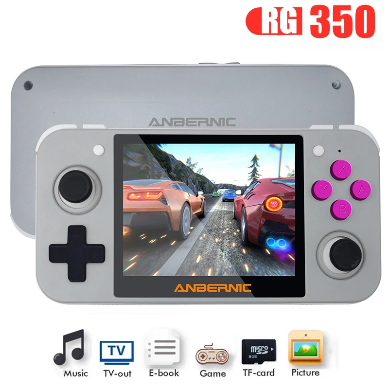 

New RG350 Retro Game Video Game Handheld Game Console MINI 64 Bit 3.5 inch IPS Screen Dual-core 16G+128G Game Player RG 350 PS1