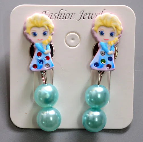 Disney princess girl Микки Маус ушные кукольные аксессуары клипсы кулон ювелирные изделия серьги Минни Замороженные висячие серьги - Цвет: 2