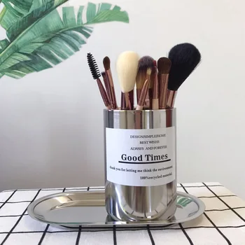 

Stainless Steel Makeup Brushes Holder Makeup tools Storage Table Organizer Pen Holder Cosmetic tools