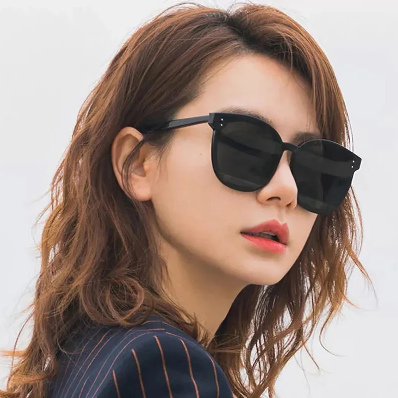 Large Frame Korean Sunglasses Men Women Design Style Viral UV400 Cat Eye