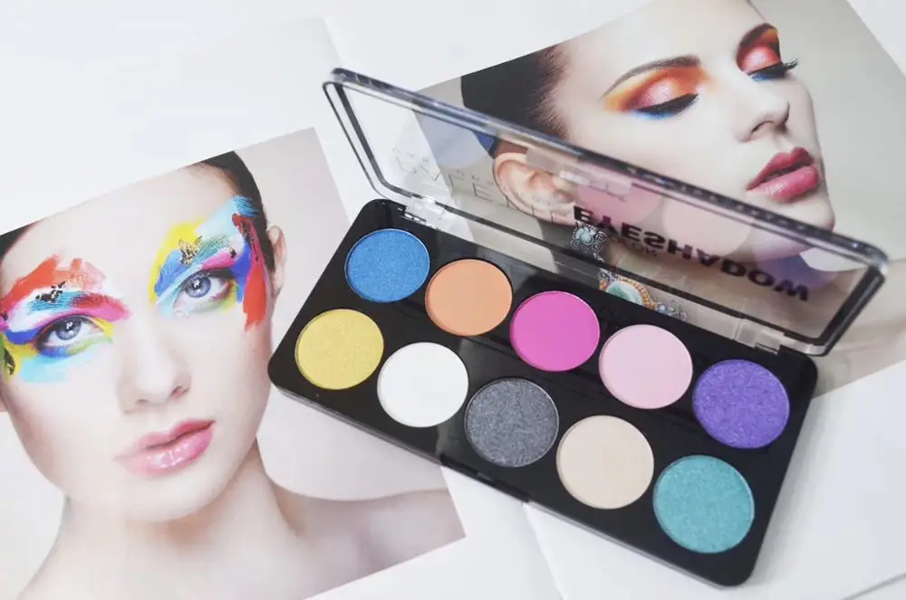 

Makeup Professional Shadow Long Lasting 10 color Shadow Palette Makeup Matte Eye Shadow Pressed Powder Brighten Shimmer