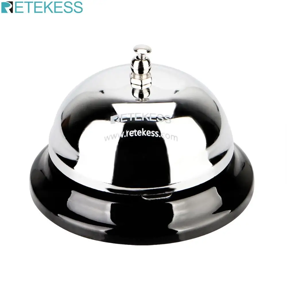 

RETEKESS TD011 3.22 inch Call Bell Restaurant Service Bell Silver Tinplate Waiter Caller Bell Kitchen Calling System Hand Press
