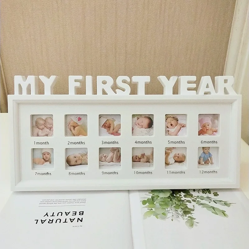 "Мой первый год", сувениры, памятные сувениры, креативные поделки, 0-12 месяцев, для малышей, детей, растущих, памяти, Подарочный дисплей, пластиковая фоторамка