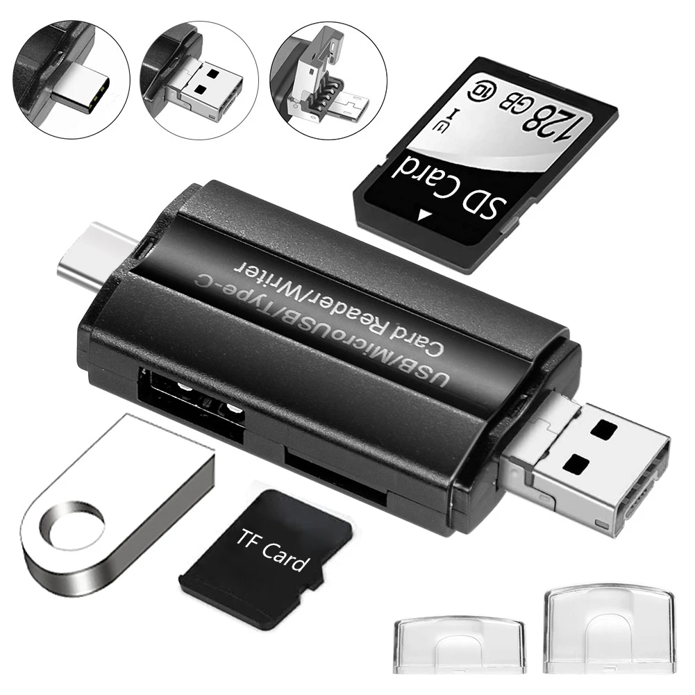 Lector de tarjetas SD USB 2,0 OTG Micro USB tipo Lector de tarjetas SD Lector de tarjetas de memoria para Micro SD TF USB tipo OTG| | - AliExpress