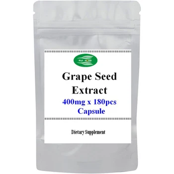 

Grape Seed Extract Capsules 400mg, 180 Count, 2Month Supply, Natural - High Potency - (95% Proanthocyanidins)