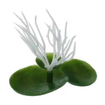 

New Aquarium Artificial Duckweed Floating Plastic Green White Plant