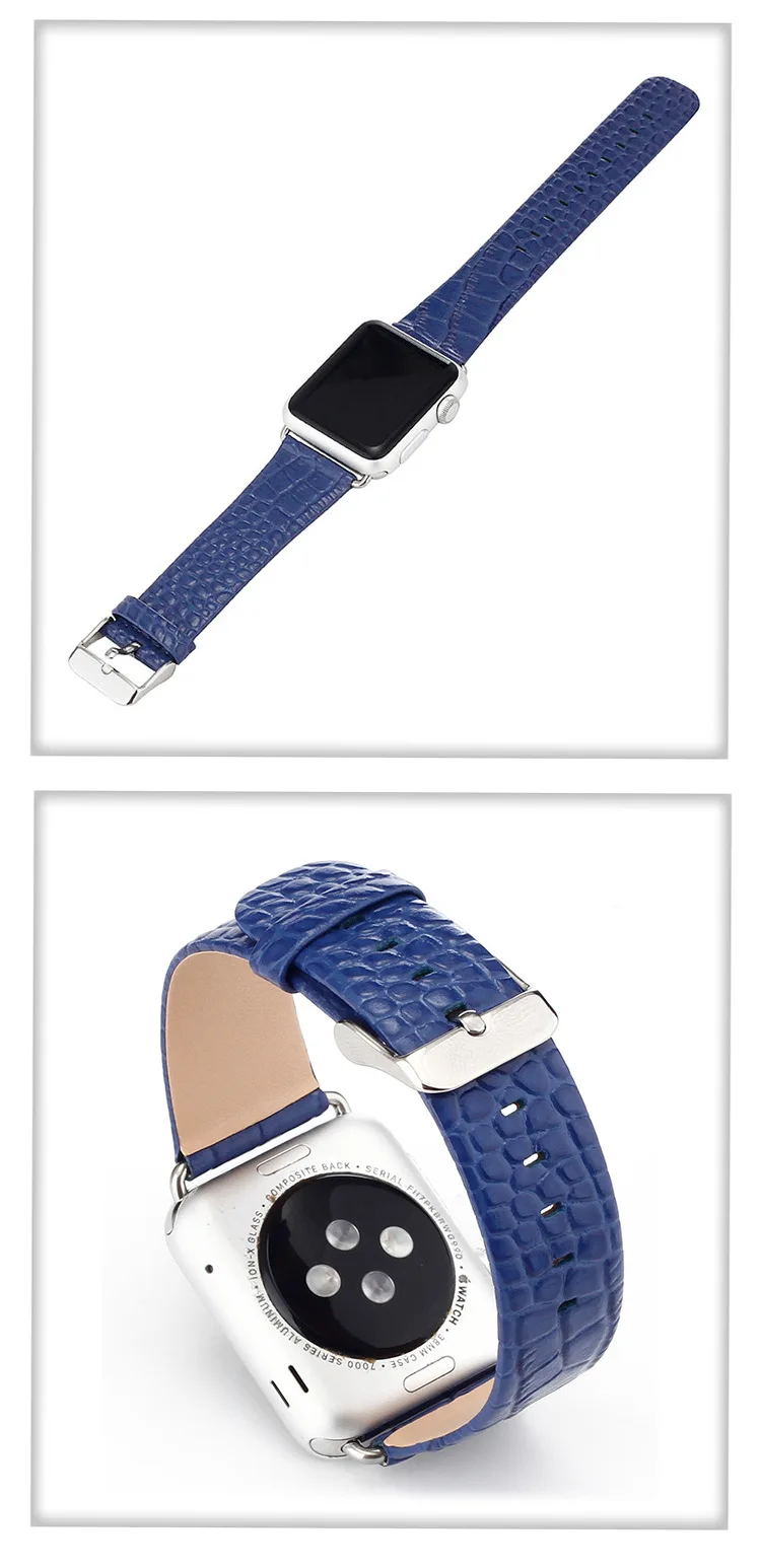 Кожаный ремешок для apple Watch band 4 (iwatch 5) 44 мм 40 мм apple watch 3 2 1 ремешок 42 мм 38 мм Ремешки для наручных часов с крокодиловой полосой