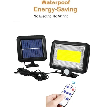 

100 LED solar LED Light Powered LED Lamp Panel Motion Sensor IP65 Human Body Induction Outdoor Lighting Garden ABS Wall Lamp sep