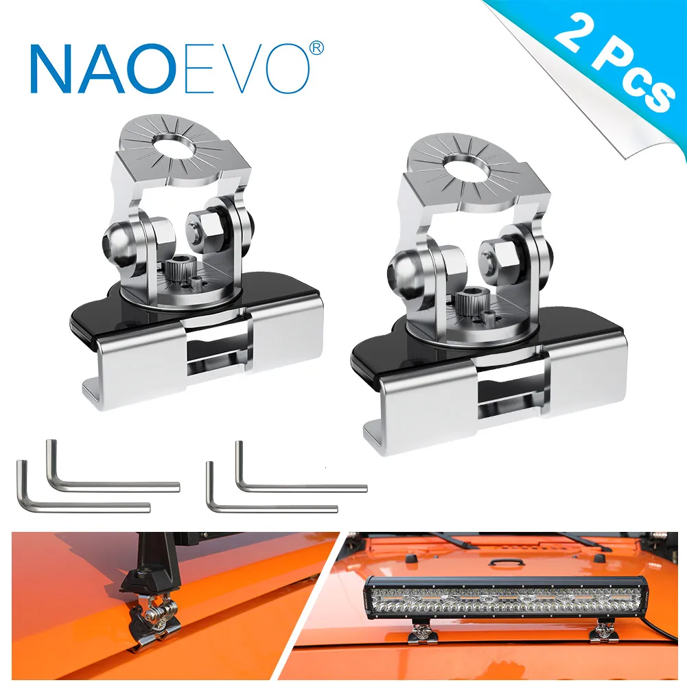 NAOEVO Mounting Bracket Barra Led Universal Adjustable Pillar Hood OffRoad SUV Engine Cover Led Work Light Bracket Holder Clamp car led light,work light
