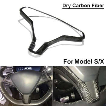 

Carbon Fiber Car Inner Steering Wheel Frame Trim Steering Wheel Modified Decorative Accessories for Tesla Model S Model X 2016 -