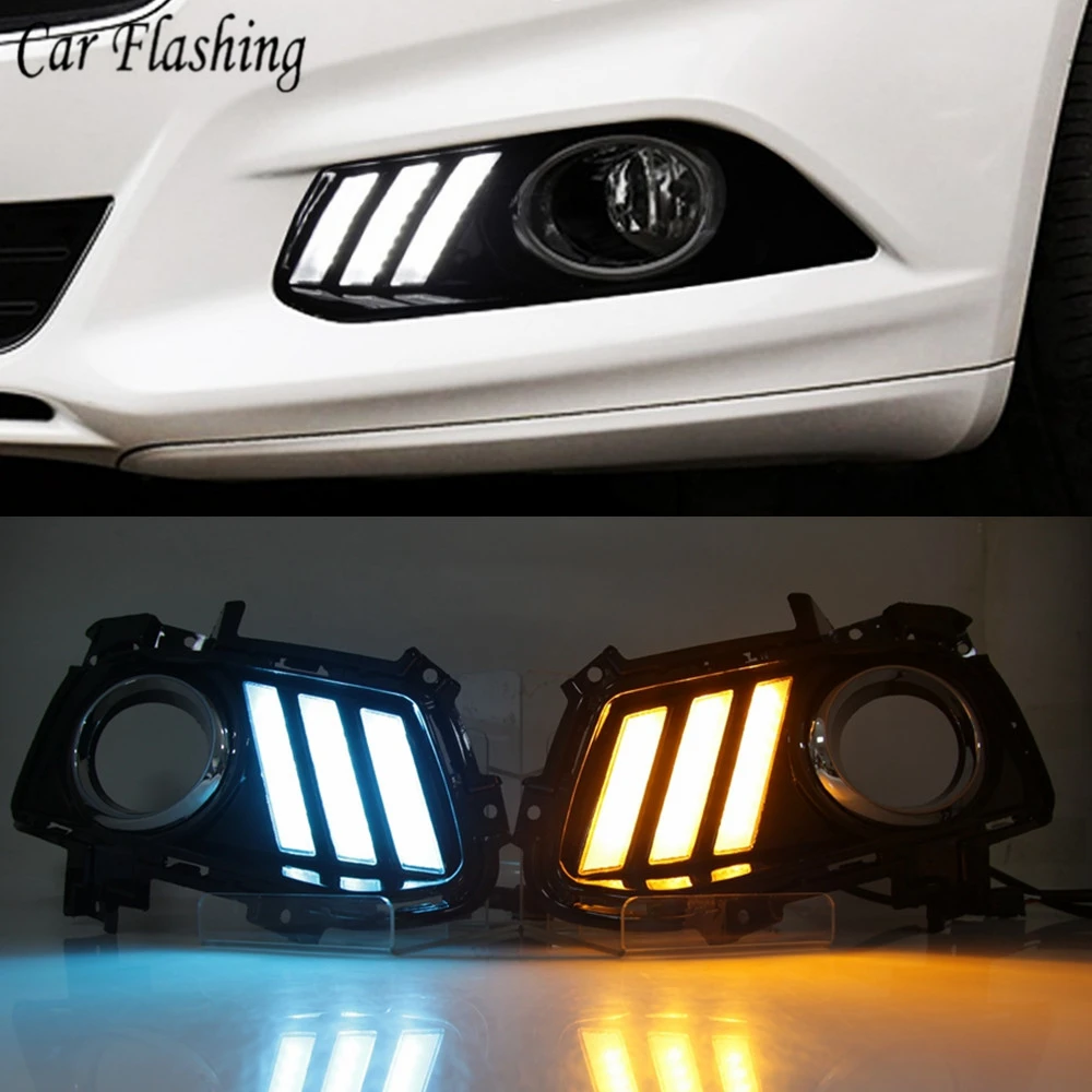 

1Set For Ford Mondeo Fusion 2013 2014 2015 2016 Yellow Turning Signal Relay Waterproof Car DRL Lamp LED Daytime Running Light