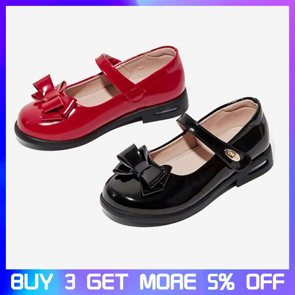 

Spring Girls Bow Mary Jane Toddler Genuine Leather Soft Sole Flat Children Princess Dress Shoes Party Dance Shoes For Kids