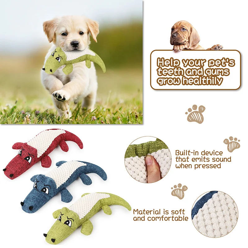 ThinBest Squeaky Dog Training Toys Dog Teething Chewing and Plush Animal Dog Toy Set for Small Medium Large Dog Cute Pets Toy
