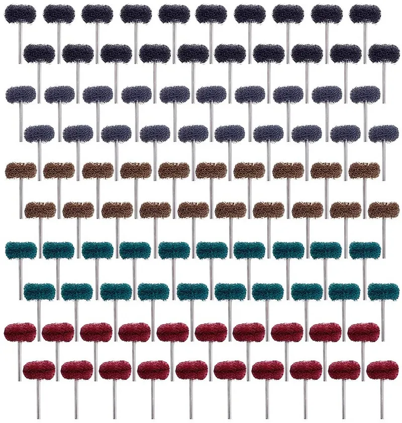 100 Pz Spazzola Abrasiva Spazzola Abrasiva In Nylon Fibra Abrasiva Levigatura Testa Lucidatura Lucidatura Ruota Per Accessori Dremel Strumenti