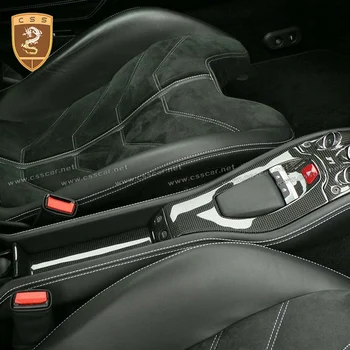 車のアームレスト収納ボックス中央コンソールグローブトレイフィットフェラーリ 458 11-14 カーボンファイバーの交換スタイルアクセサリー