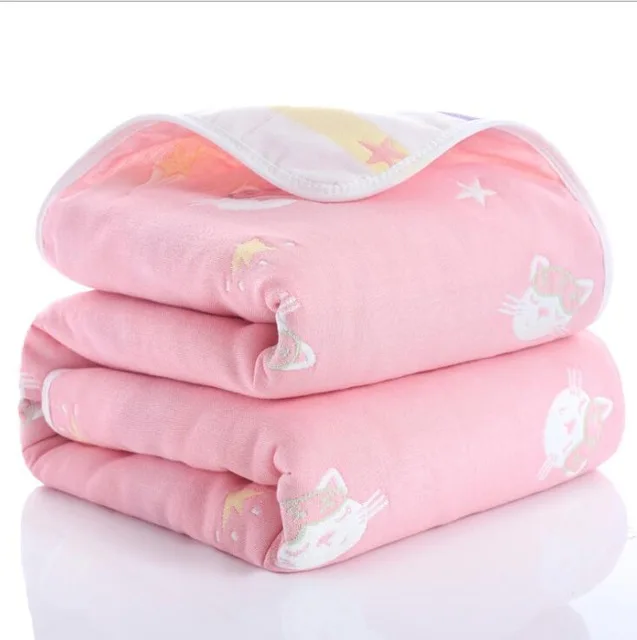 Cotton Blanket Baby Blanket Summer Baby Thin Quilt Newborn Comforter Baby Six-layer Gauze Bath Towel For Children