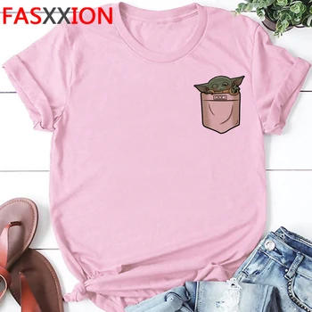 

Cute Baby Yoda Funny Cartoon T-shirt Women Harajuku The Mandalorian T-shirt Ullzang 90s Kawaii Tshirt Bebe Yoda Top Tees Female