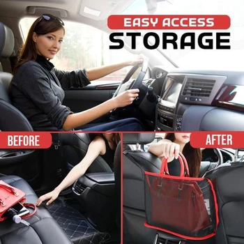 

Car Net Pocket Handbag Holder for Handbag Bag Documents Phone Valuable Items（handbag shown in picture is not included）
