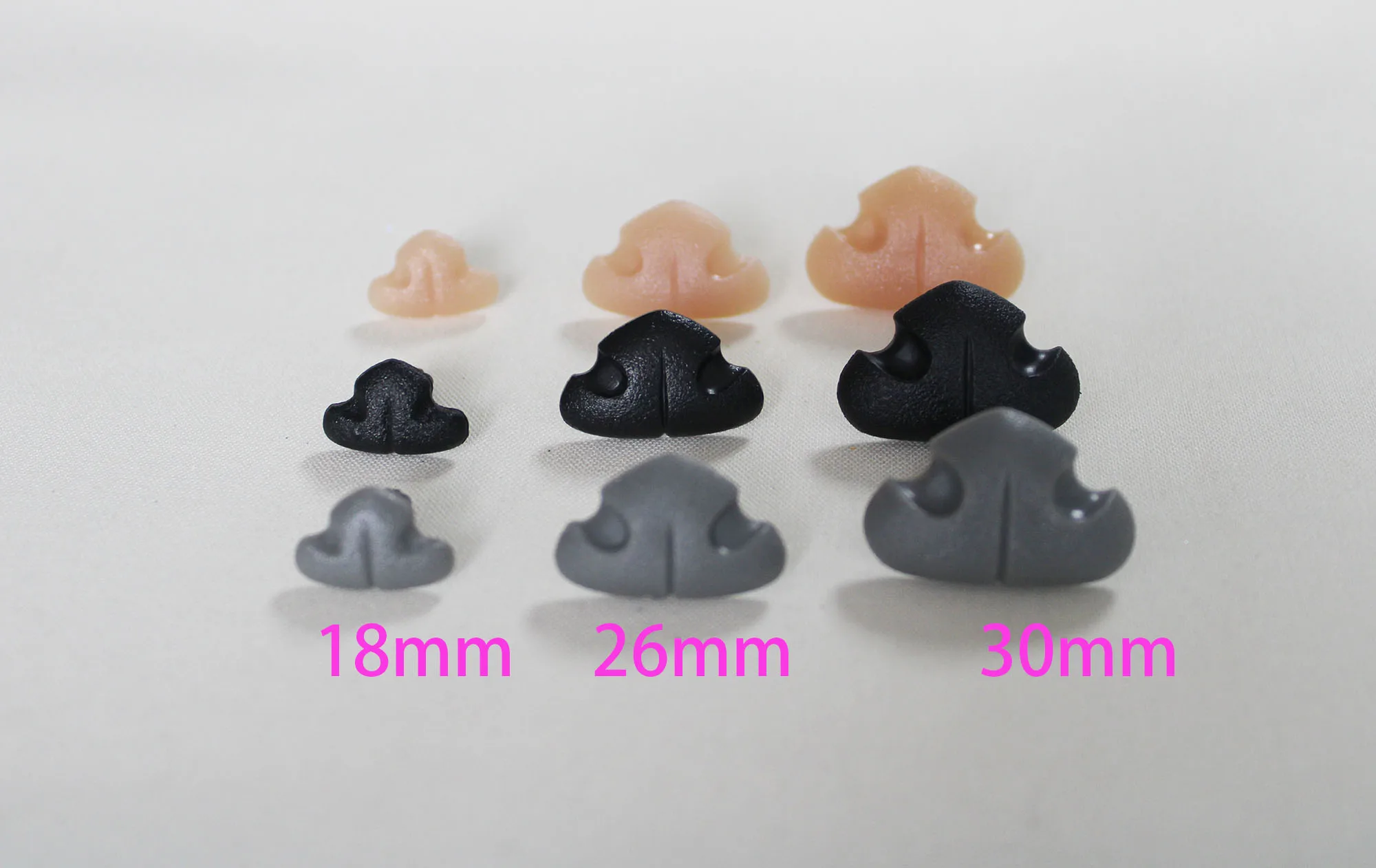 18x12mm 16x26mm 20x30mm gray black flesh color plastic safety animal toy noses with washer for diy doll findings 30pcs/lot doll accessories,plush doll accessories