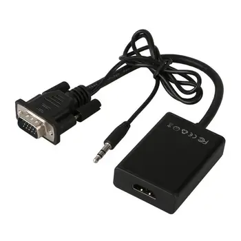 

VGA to HDMI Adaptor Audio Video Converter HD 1080P TV Cable Stable Transfer Sate Connector