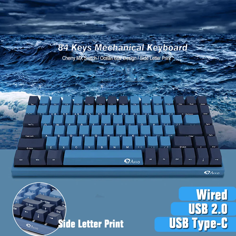 Type C Port for Windows PC Gamers EPOMAKER AKKO SP Ocean Star Cherry MX Switch Mechanical Keyboard with PBT Keycaps Cherry Brown Switch, 84 Keys Type C Port for Windows PC Gamers EPOMAKER AKKO SP Ocean Star Cherry MX Switch Mechanical Keyboard with PBT Keycaps Cherry Brown Switch, 84 Keys