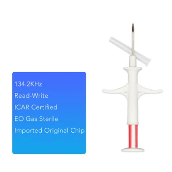 

10pcs 1.25*7 / 1.4*8 / 2.12*12 Animal Microchip Chip Injector Syringe FDX-B ISO11784/5 Rfid 134.2KHZ Red