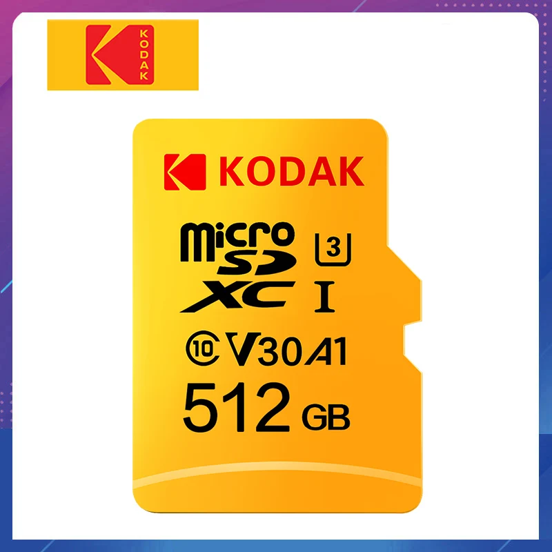 Карта памяти Kodak U3 A1 V30 Micro SD 32 Гб 64 128 ГБ 256 512 класс 10 видеокарта для телефона