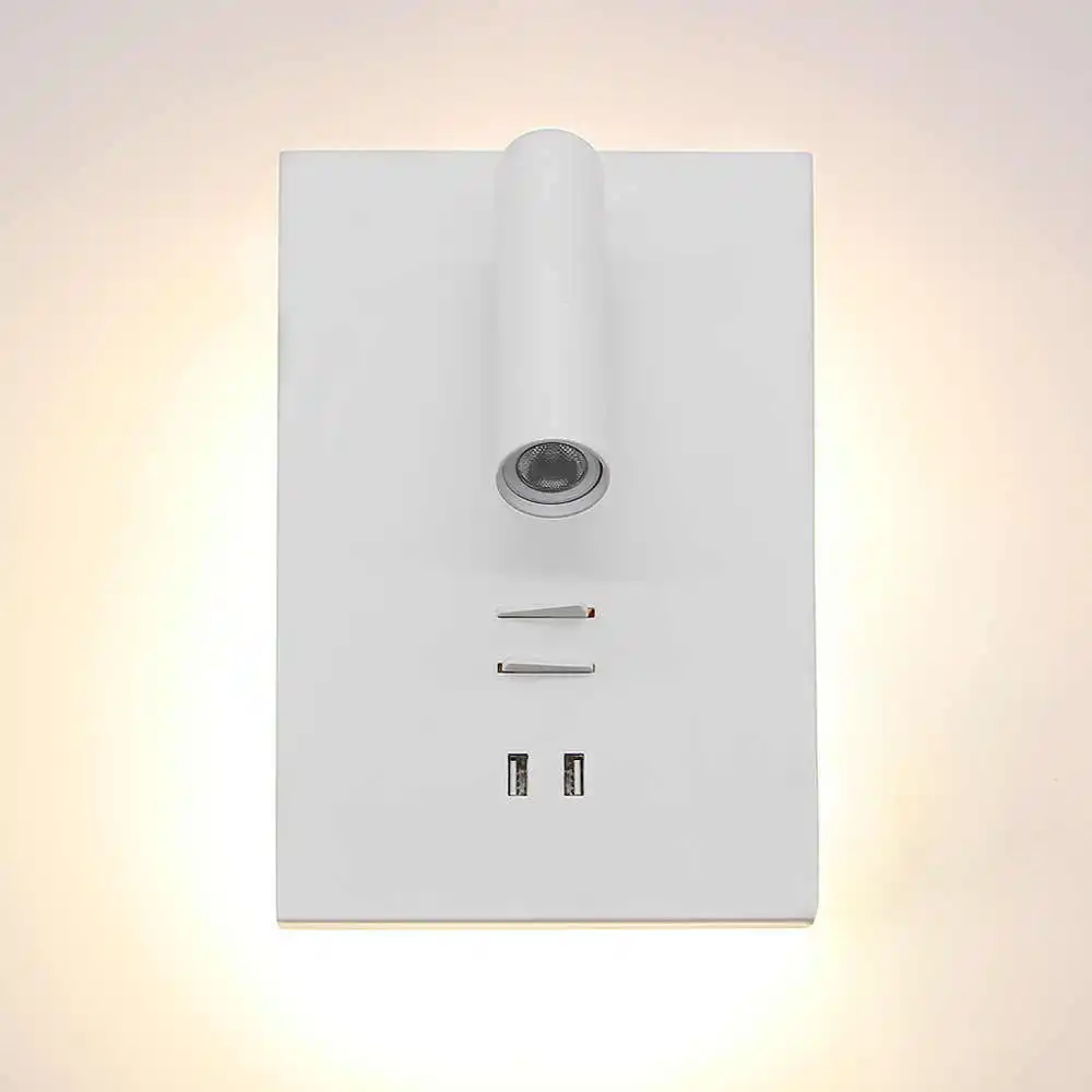 

Geovancy hotel wall lamp dual usb switch phone charger reading wall lights lighting easy surface mounted bed headboard book ligh