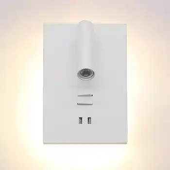

Geovancy hotel wall lamp dual usb switch phone charger reading wall lights lighting easy surface mounted bed headboard book ligh