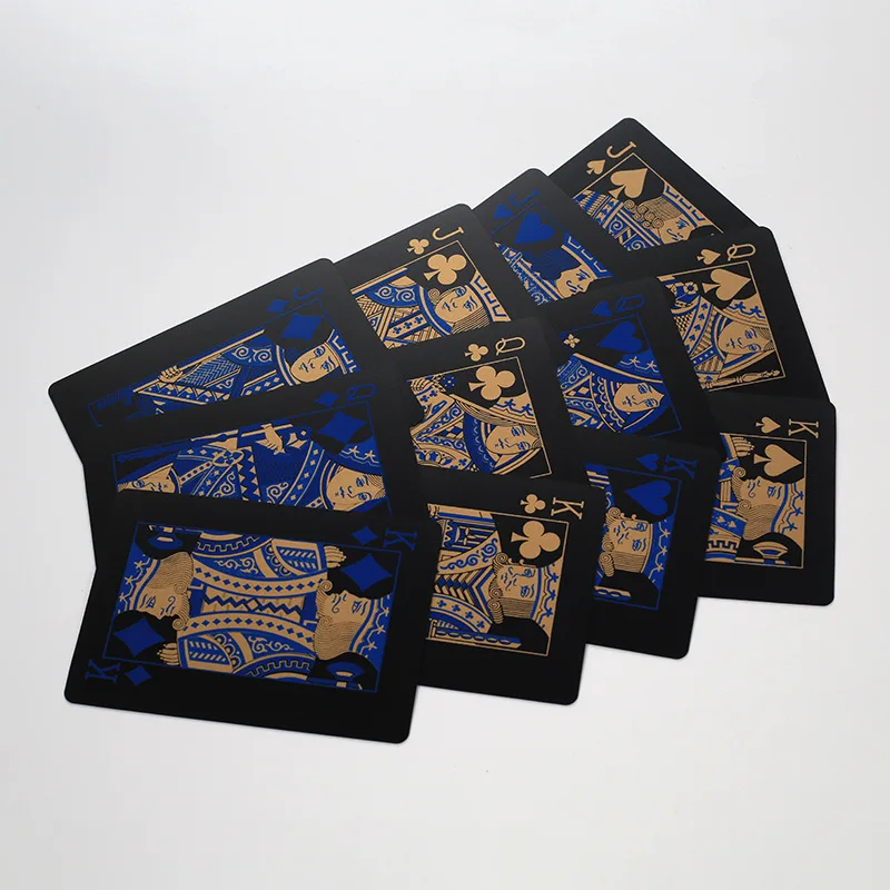 Качественные водонепроницаемые пвх пластиковые игральные карты набор тренд 54 шт. колода покер классические фокусы инструмент чистый черный магический ящик