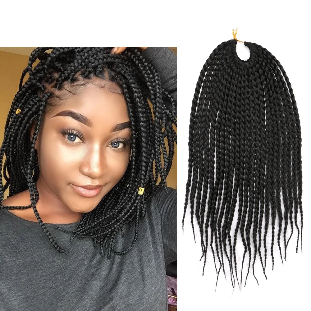 

DAIRESS 14" Crochet Box Braids Hair Extensions Small Box Braids Crochet Hair 22Roots Crochet Braiding Hair