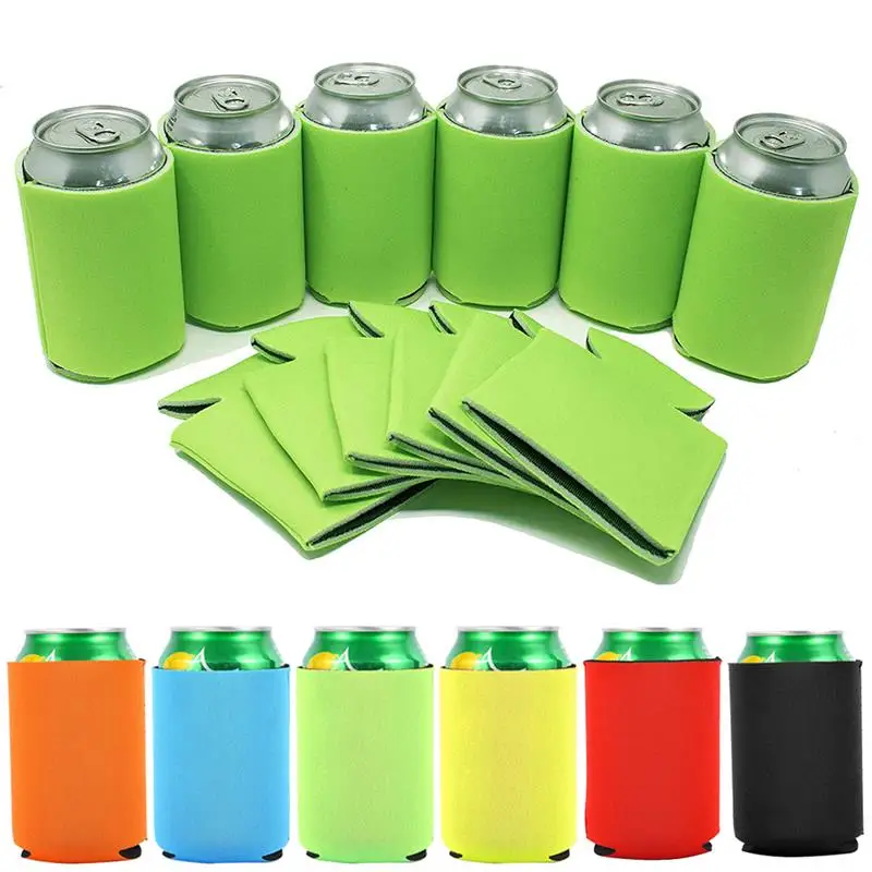 

12PCS Beer Can Sleeve Cooler Sleeve Neoprene Insulated Foldable Bottle Cozy Beer Can Holder For Bar Water Cup Sleeve Accessories