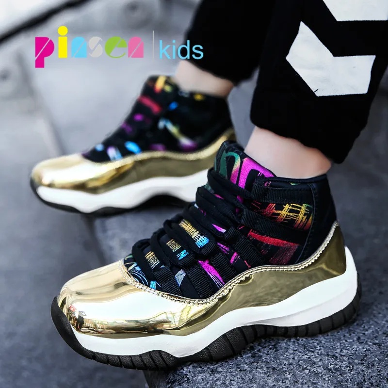 

2019 Autumn Winter Sneakers Kids Basketball Shoes for Boys Sport Shoes Non-slip Children's Shoes Outdoor Sneakers Boy Shoes