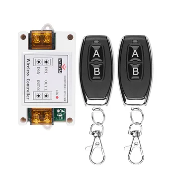 

433 MHZ AC 110V 220V 1CH 40A Wireless Remote Control Switch Receiver + Transmitter For Water Pump LED Light Garage Door