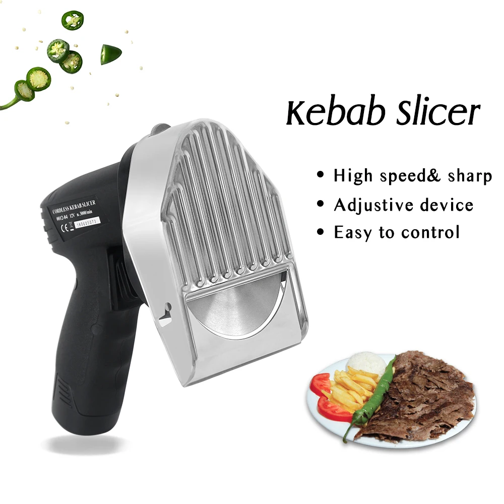 Electric Knife Shawarma Kebab Slicer Doner Cutter With Two 12v
